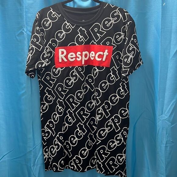 Respect Printed shirt red black white - Picture 1 of 4